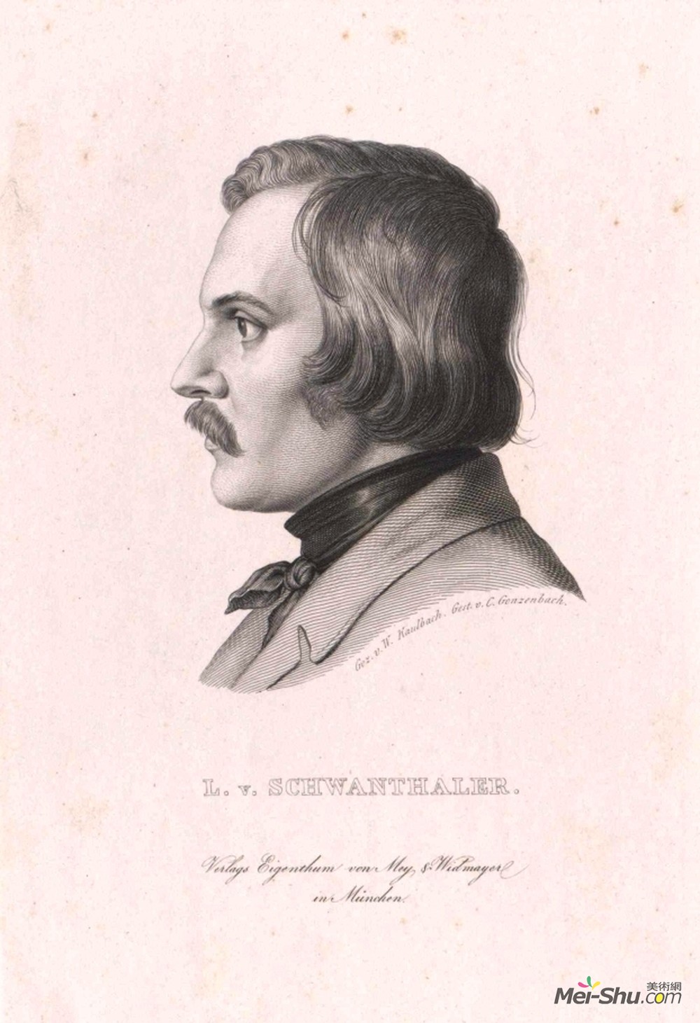 威廉·冯·考尔巴赫(Wilhelm von Kaulbach)高清作品《肖像路德维希迈克尔施万特勒》
