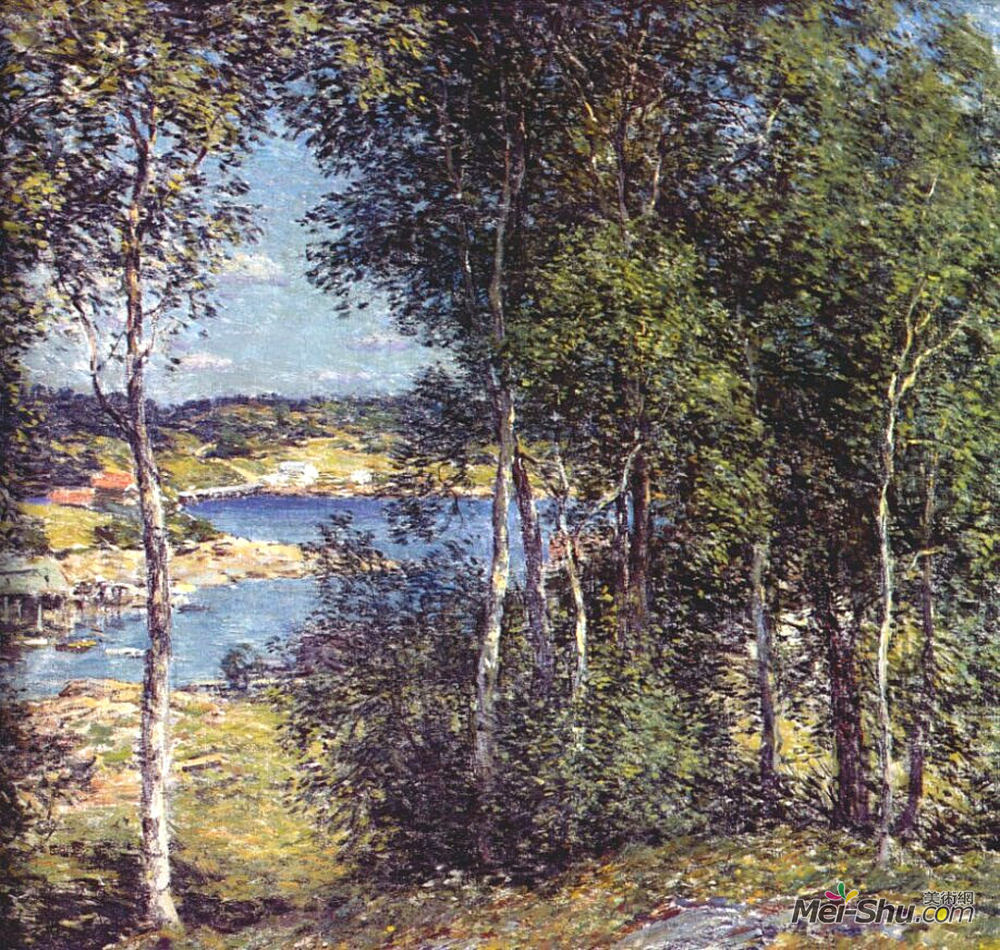 乌伊拉德·梅特卡夫(Willard Metcalf)高清作品《白桦科》