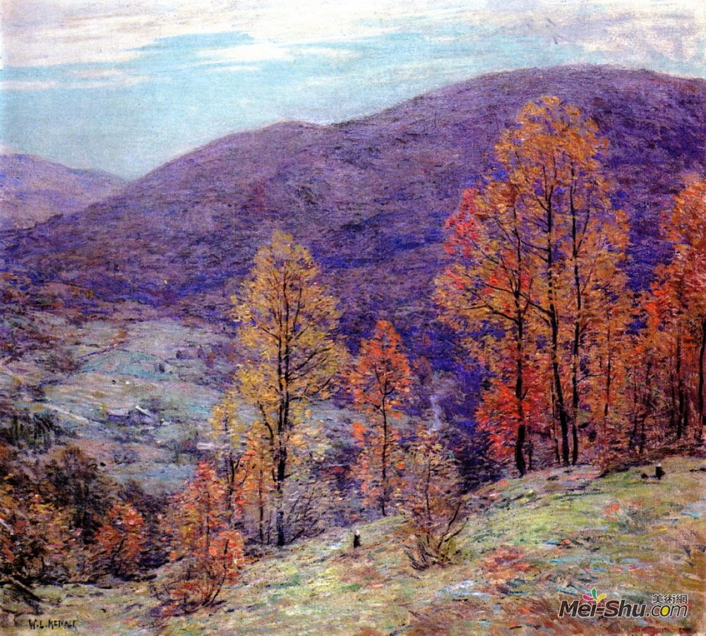 乌伊拉德·梅特卡夫(Willard Metcalf)高清作品《秋荣》