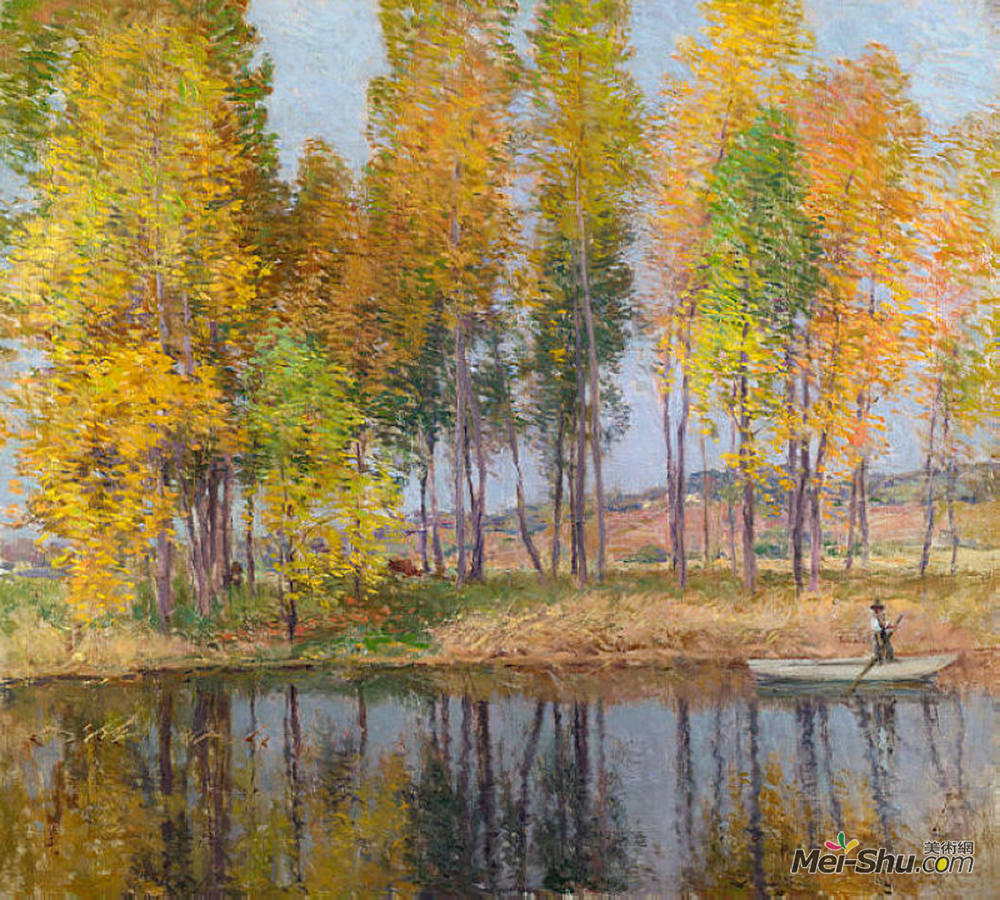 乌伊拉德·梅特卡夫(Willard Metcalf)高清作品《中秋节》