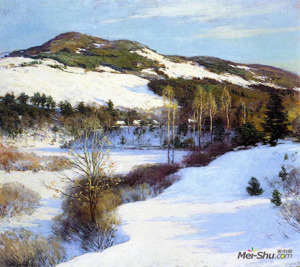 乌伊拉德·梅特卡夫(Willard Metcalf)高清作品《康沃尔山》