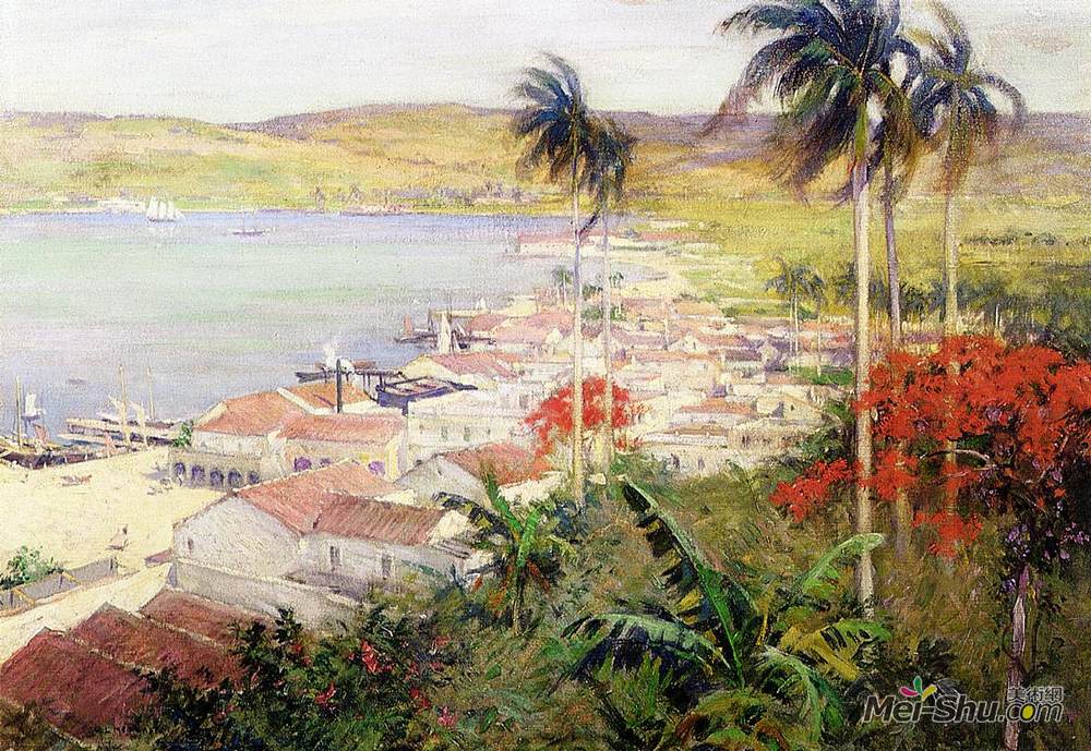 乌伊拉德·梅特卡夫(Willard Metcalf)高清作品《哈瓦那港》