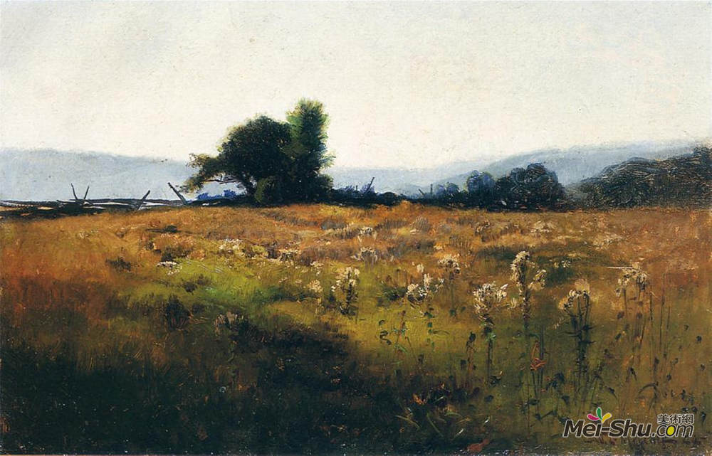 乌伊拉德·梅特卡夫(Willard Metcalf)高清作品《高场山景》
