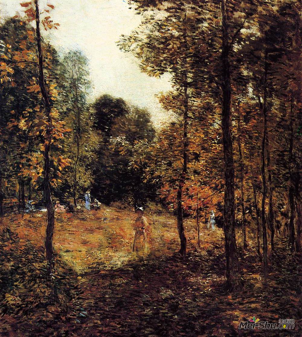 乌伊拉德·梅特卡夫(Willard Metcalf)高清作品《野餐》