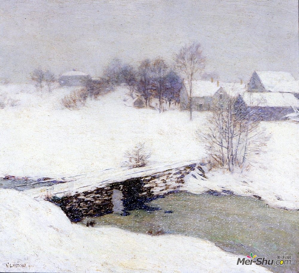 《白斗篷》乌伊拉德·梅特卡夫(willard metcalf)高清