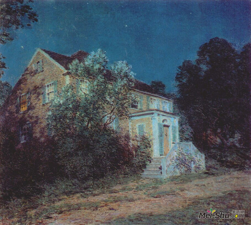 乌伊拉德·梅特卡夫(Willard Metcalf)高清作品《白丁香》