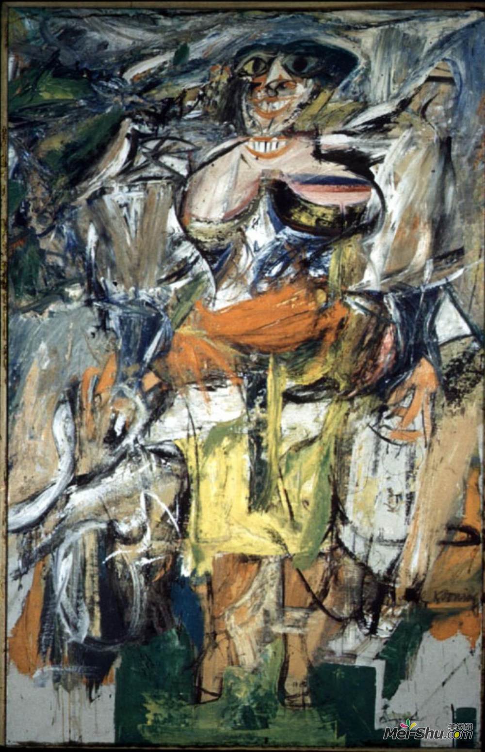 《女人与自行车》威廉·德·库宁(willem de kooning)高清作品欣赏