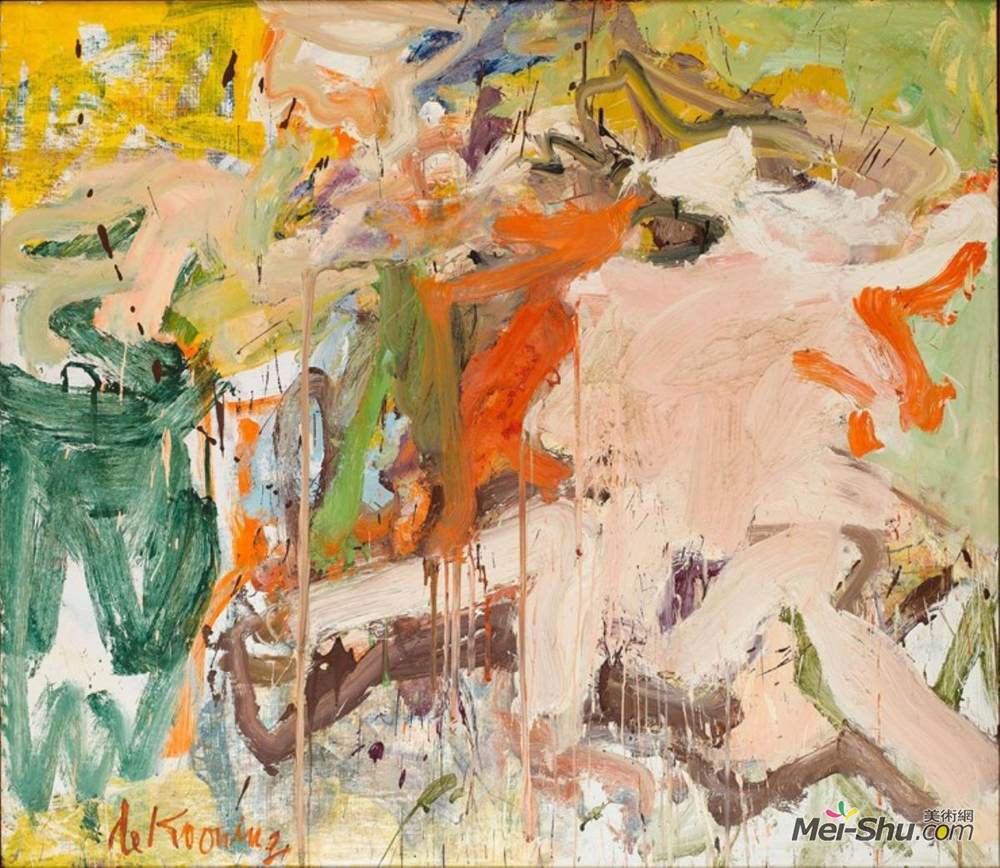 威廉·德·库宁(Willem de Kooning)高清作品《风景中的两个人物》
