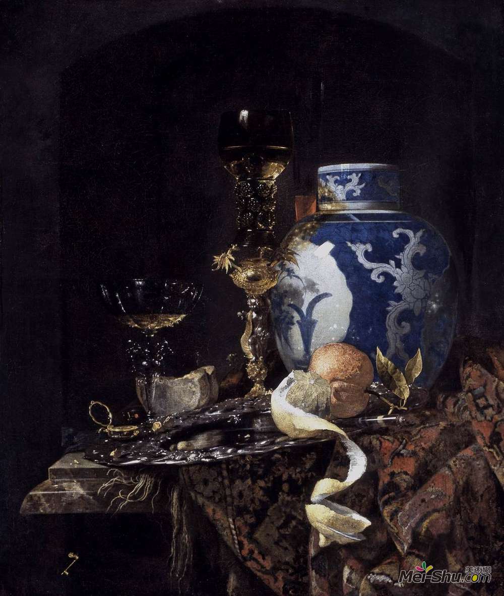 威廉·考尔夫(Willem Kalf)高清作品《晚明姜缸静物》