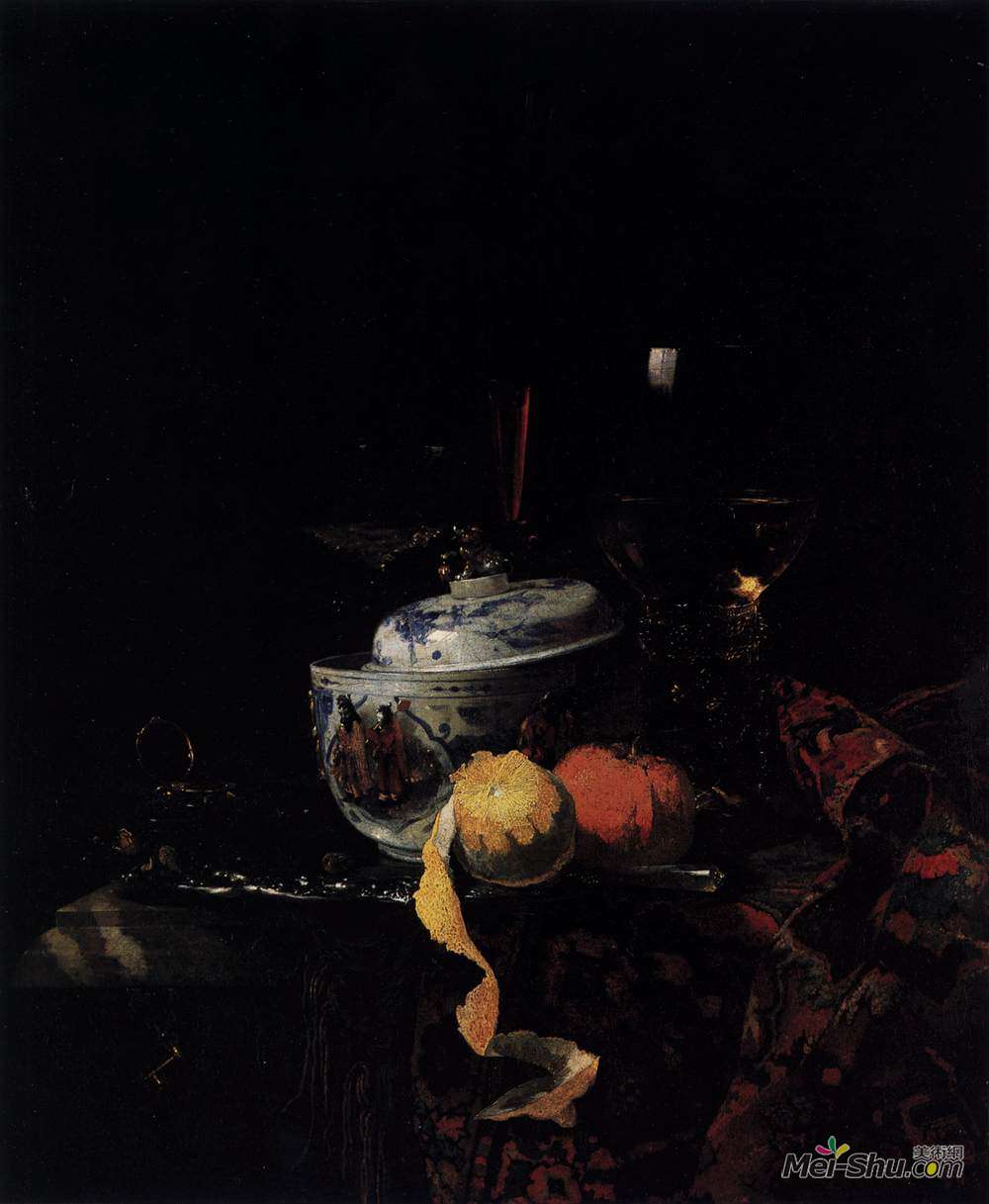 威廉·考尔夫(Willem Kalf)高清作品《中国瓷碗静物》