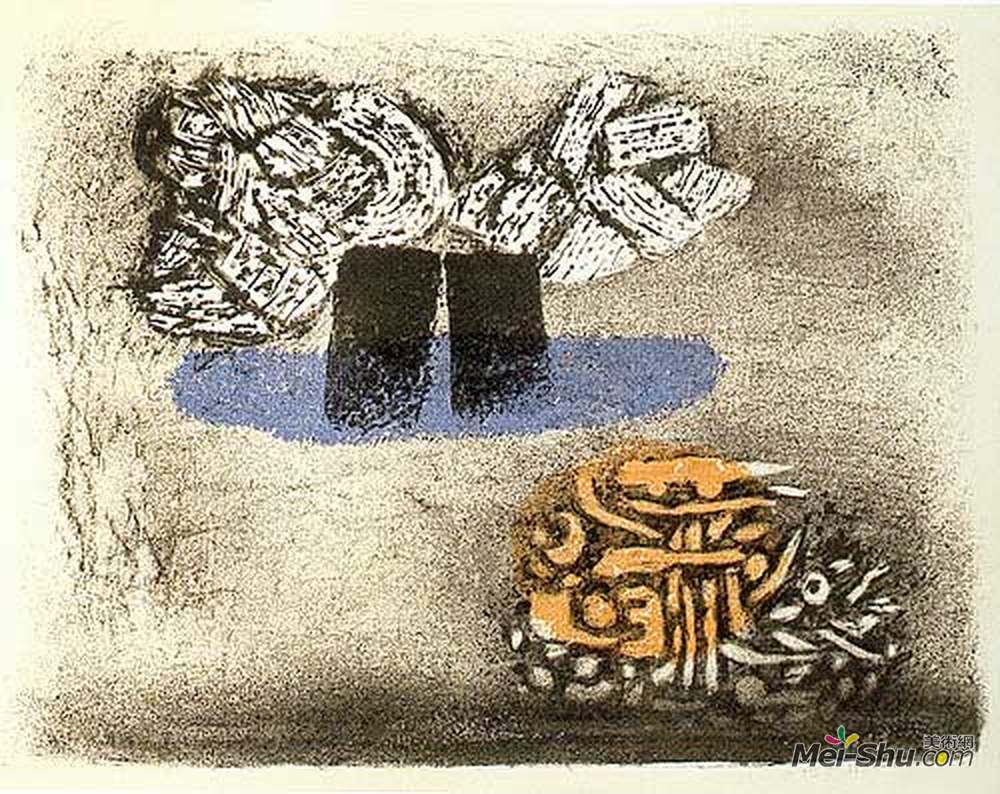 维利·鲍迈斯特(Willi Baumeister)高清作品《白蝴蝶》