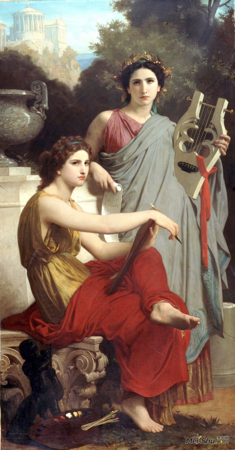威廉·阿道夫·布格罗(William-Adolphe Bouguereau)高清作品《艺术与文学》
