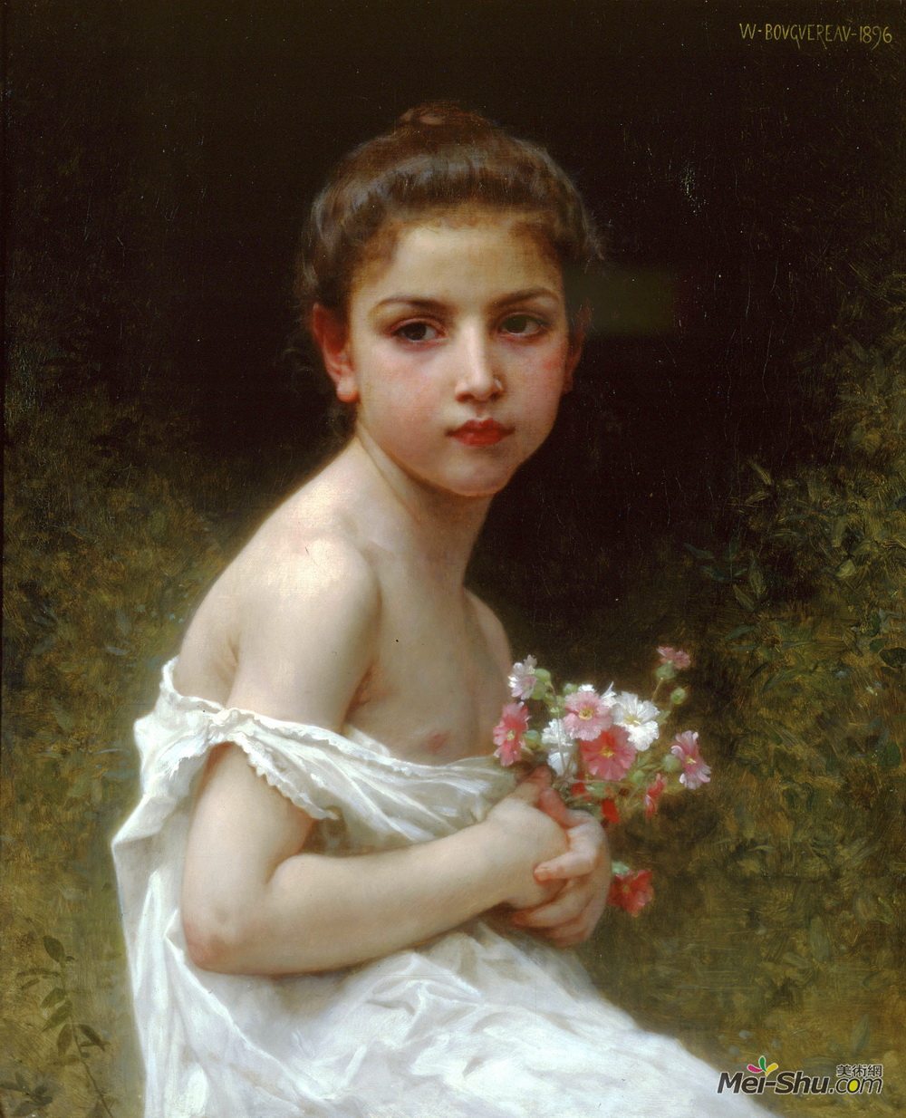 布格罗 少女花束》威廉·阿道夫·布格罗(William-Adolphe Bouguereau)高清作品欣赏_威廉·阿道夫·布格罗作品_威廉·阿道夫·布格罗 专题网站_艺术大师_美术网-Mei-shu.com