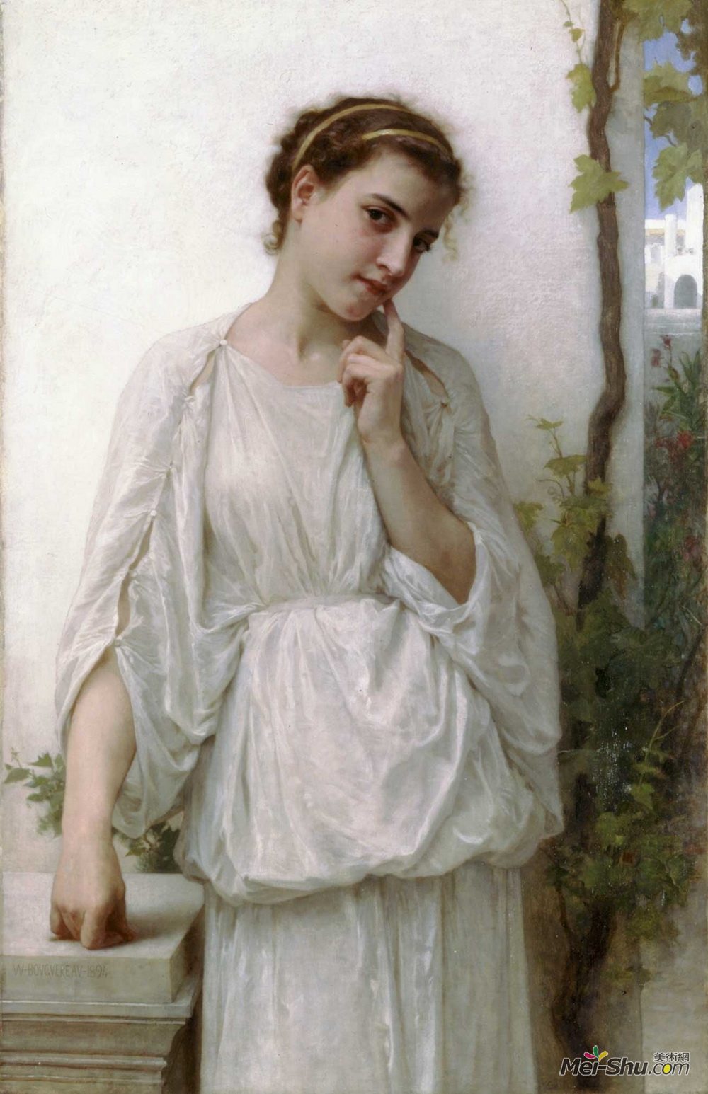 威廉·阿道夫·布格罗(William-Adolphe Bouguereau)高清作品《遐想》