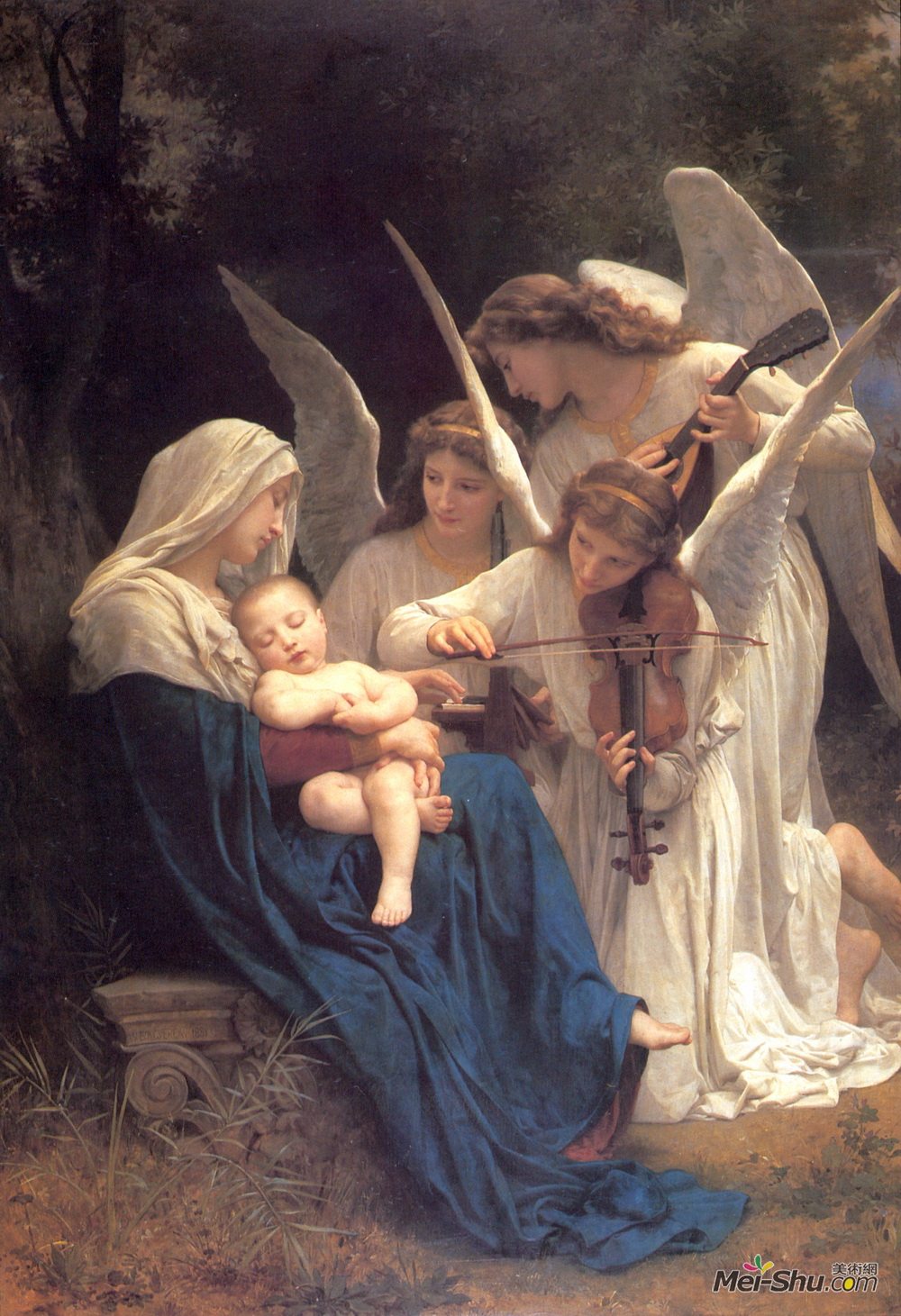 威廉·阿道夫·布格罗(William-Adolphe Bouguereau)高清作品《天使之歌》