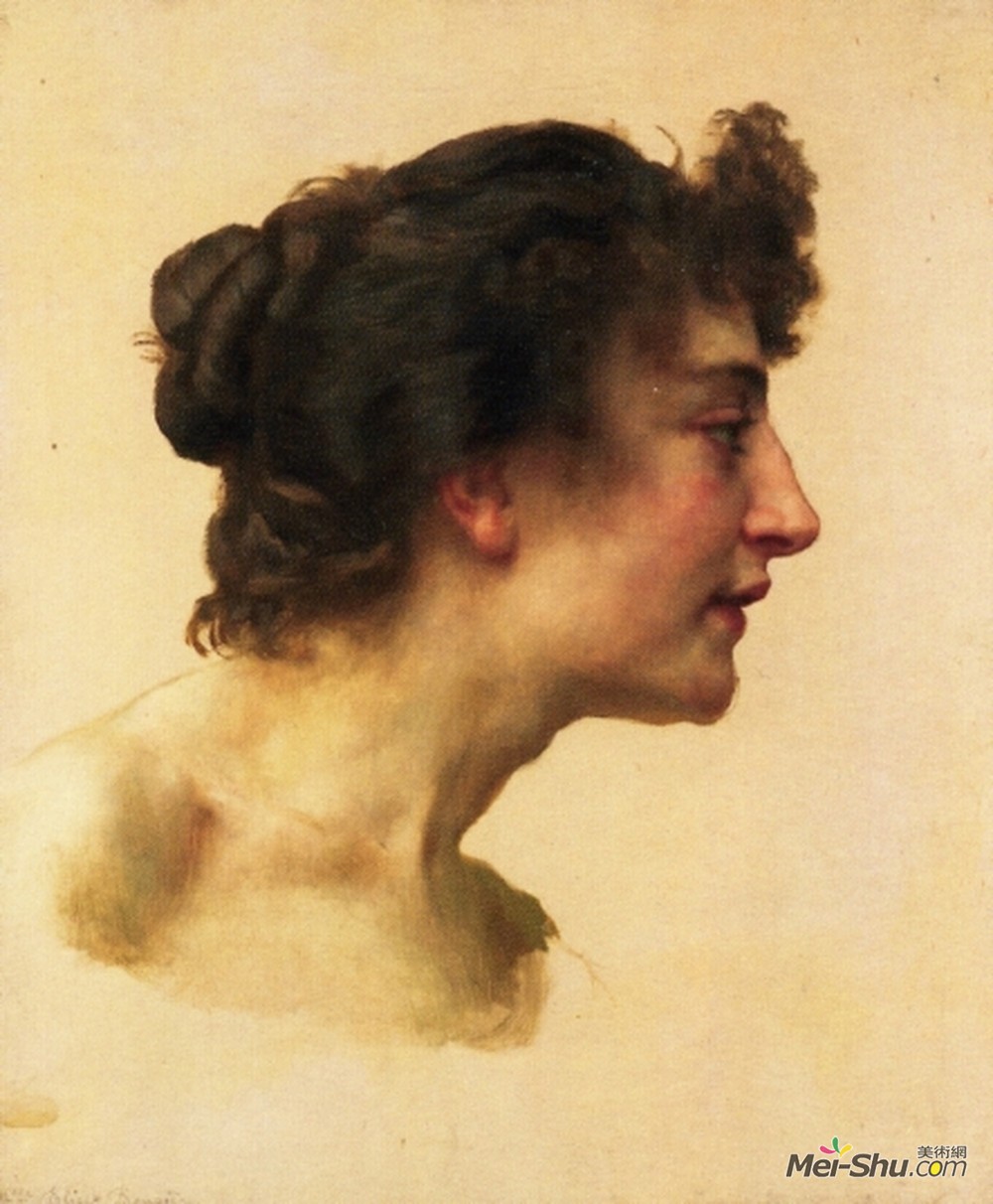威廉·阿道夫·布格罗(William-Adolphe Bouguereau)高清作品《Study of the Head of Elize》