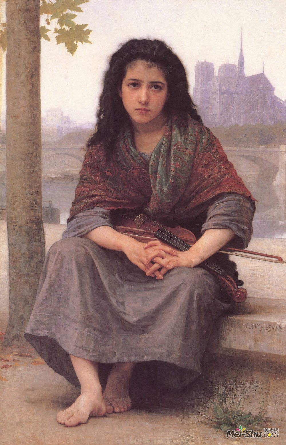 威廉·阿道夫·布格罗(William-Adolphe Bouguereau)高清作品《放浪诗人》
