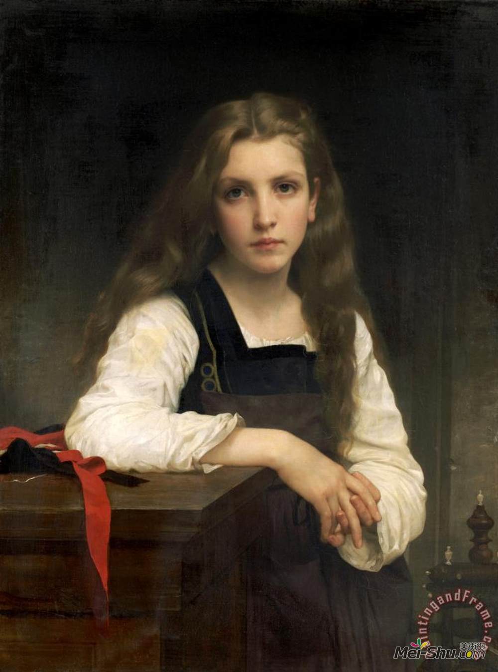 威廉·阿道夫·布格罗(William-Adolphe Bouguereau)高清作品《美丽的纺纱工》