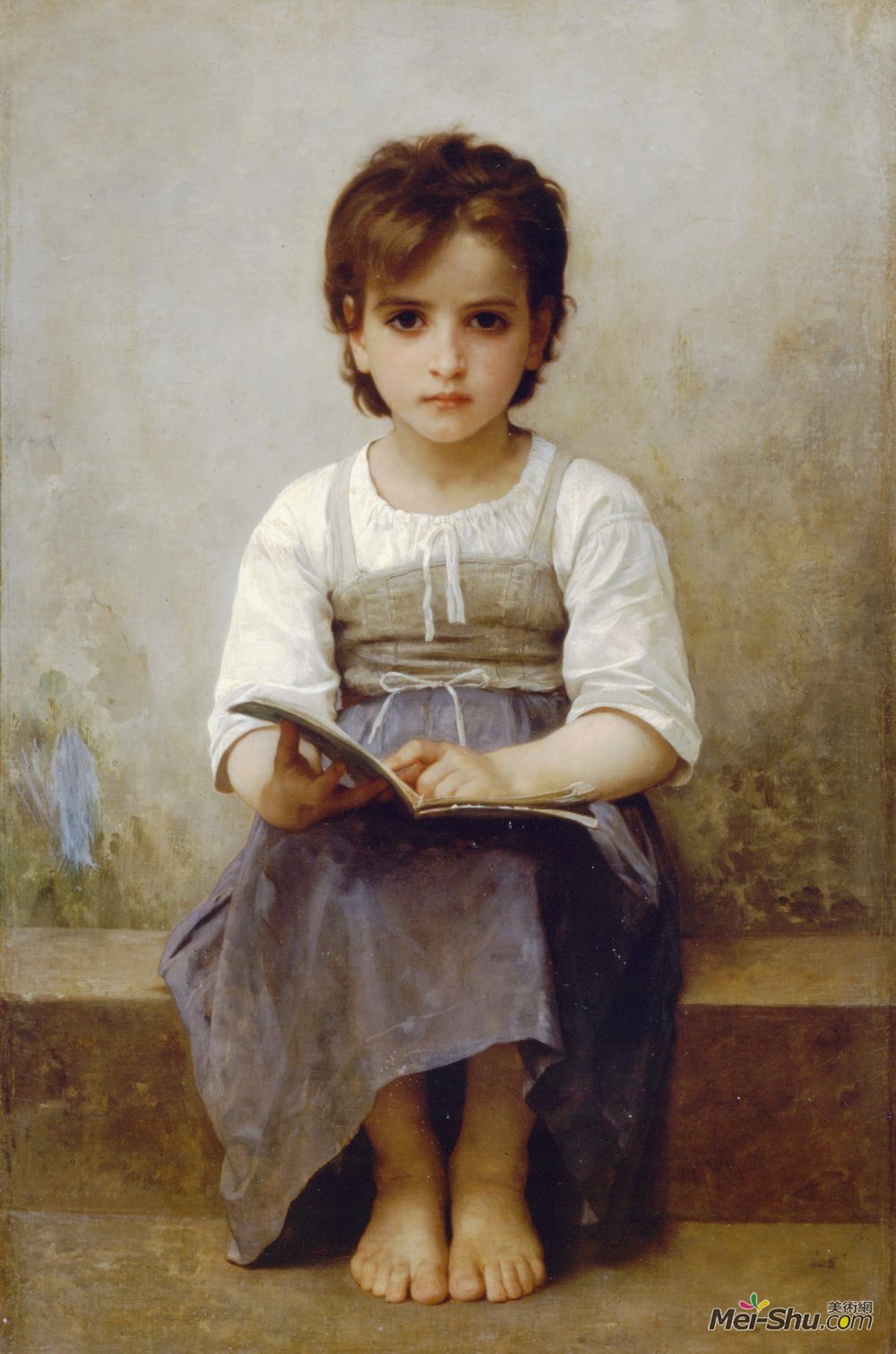 布格罗 艰难的一课》威廉·阿道夫·布格罗(William-Adolphe Bouguereau)高清作品欣赏_威廉·阿道夫·布格罗作品_威廉·阿道夫·布格罗 专题网站_艺术大师_美术网-Mei-shu.com
