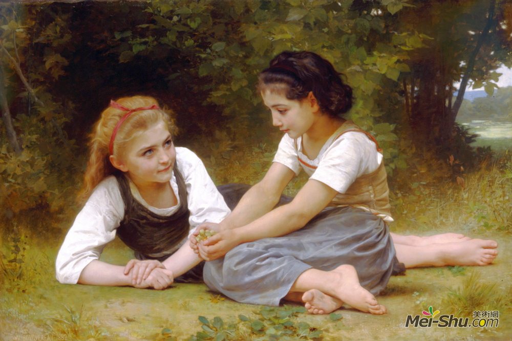威廉·阿道夫·布格罗(William-Adolphe Bouguereau)高清作品《收集核果者》