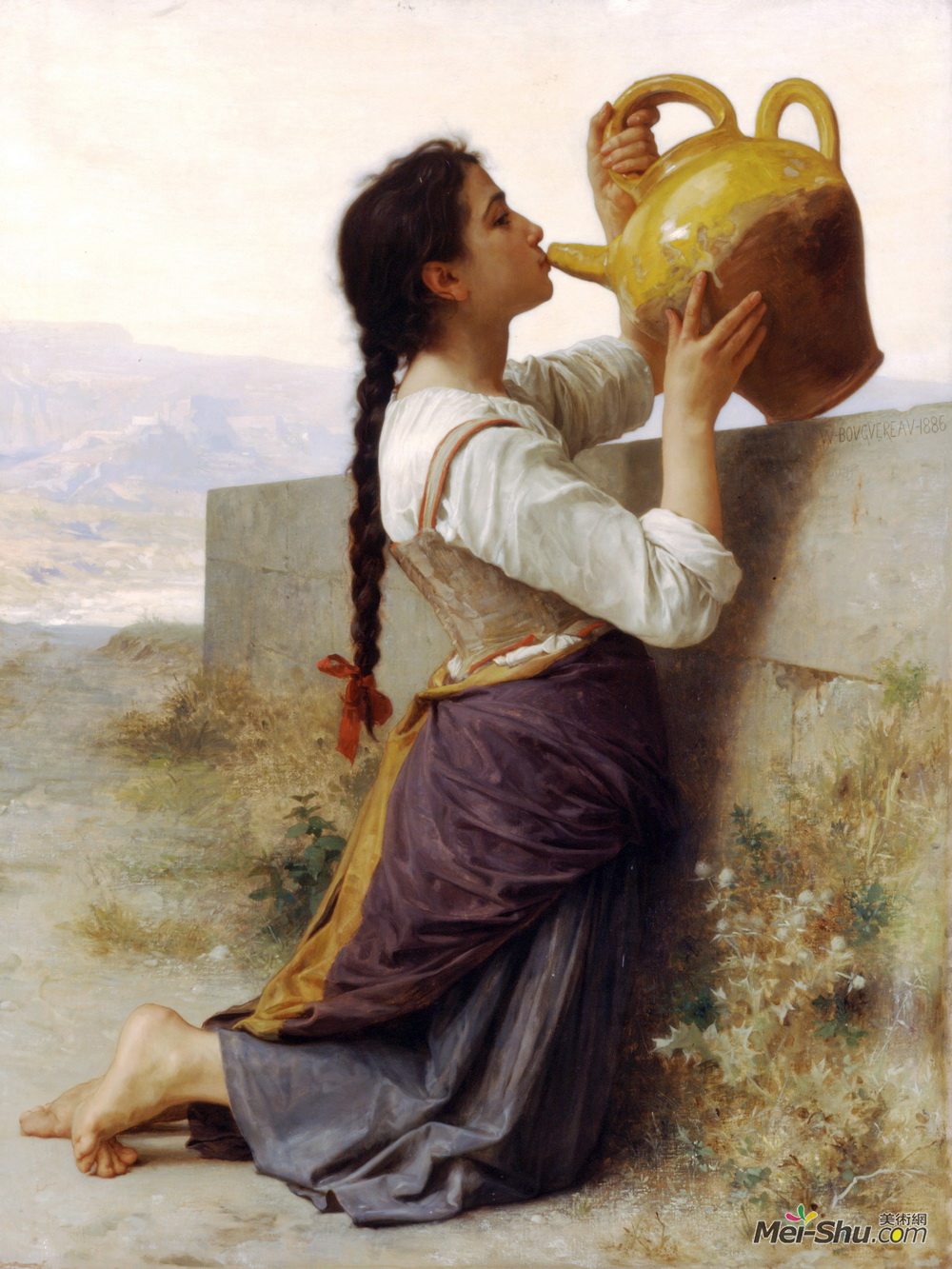 威廉·阿道夫·布格罗(William-Adolphe Bouguereau)高清作品《口渴》