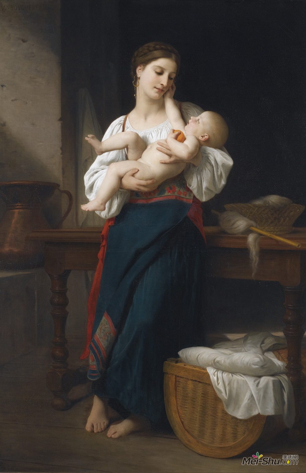 威廉·阿道夫·布格罗(William-Adolphe Bouguereau)高清作品《母子》