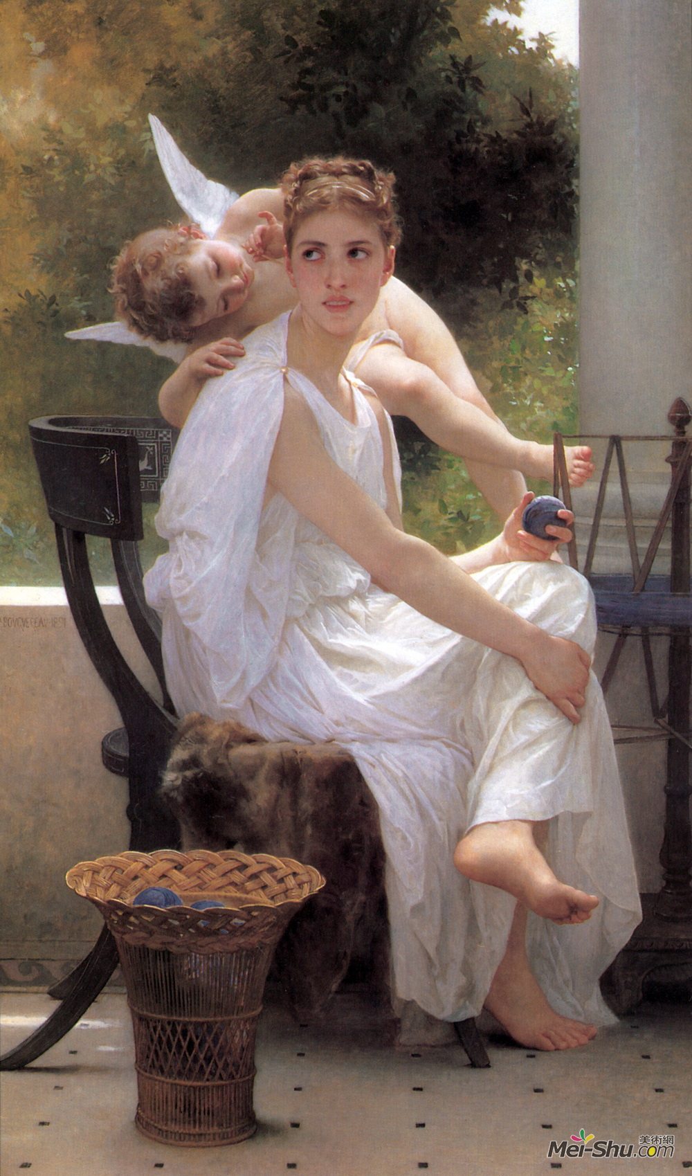 威廉·阿道夫·布格罗(William-Adolphe Bouguereau)高清作品《工作中断》