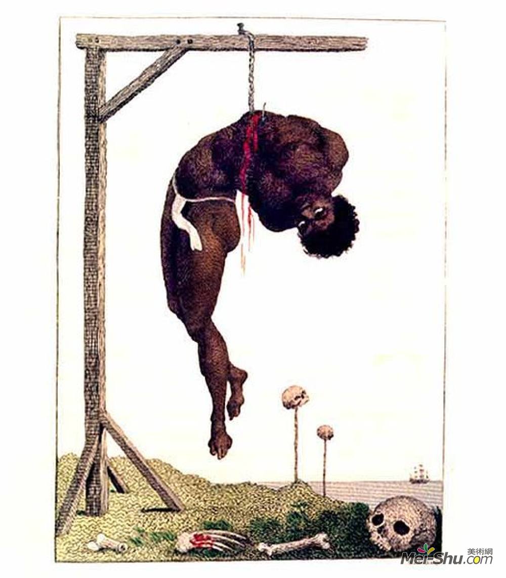 威廉·布莱克(william blake)高清作品《被肋骨活活挂在绞刑架上的