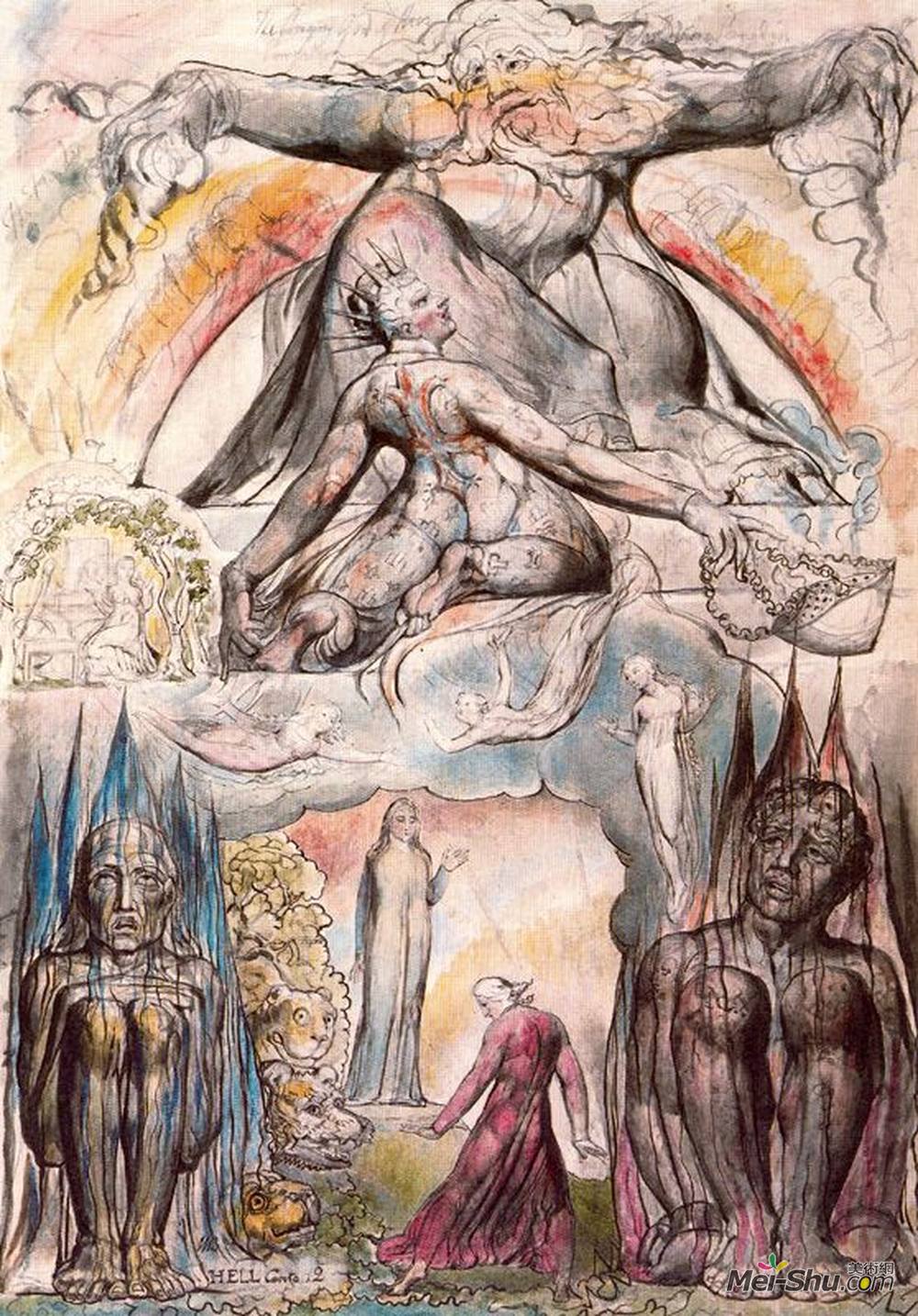 william blake威廉·布莱克油画3934《但丁神曲《地狱》插图》威廉