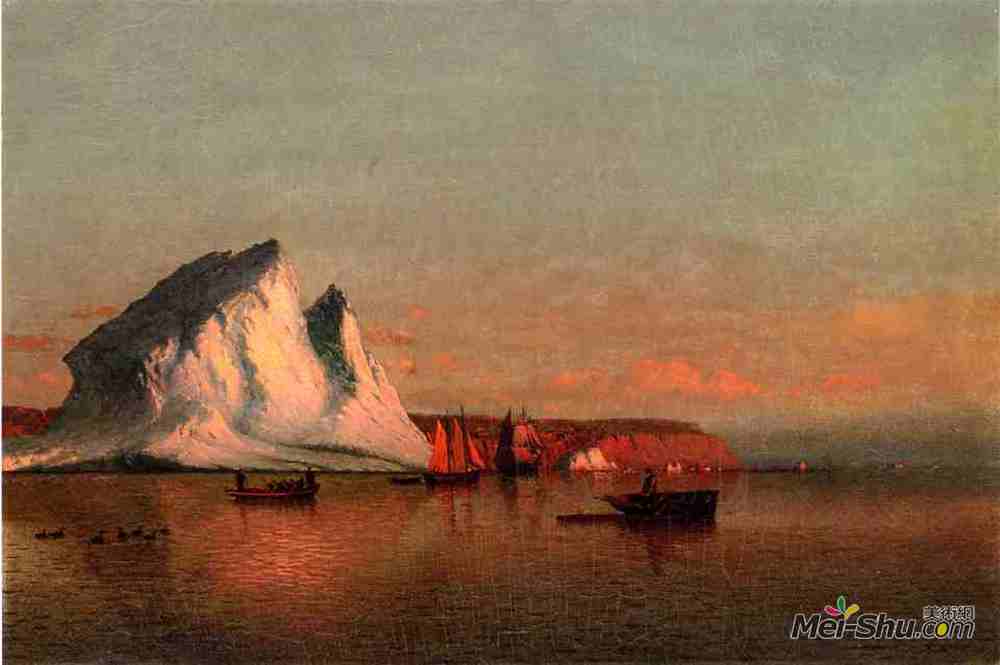 列夫拉格里奥(William Bradford)高清作品《一个平静的午后，拉布拉多海岸》