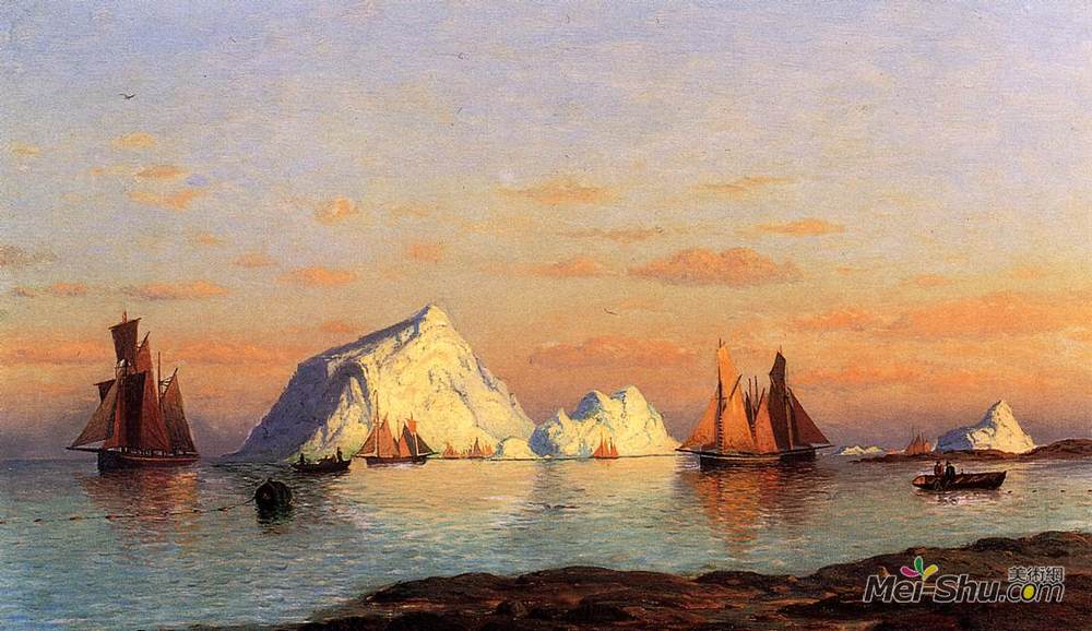 列夫拉格里奥(William Bradford)高清作品《拉布拉多海岸的渔民》