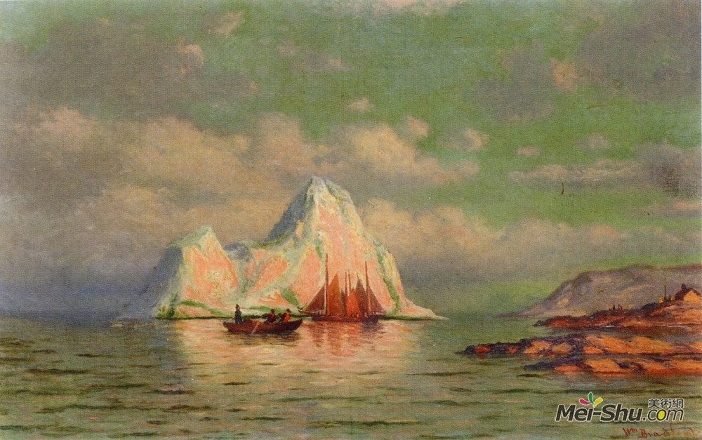 列夫拉格里奥(William Bradford)高清作品《拉布拉多海岸的渔船》