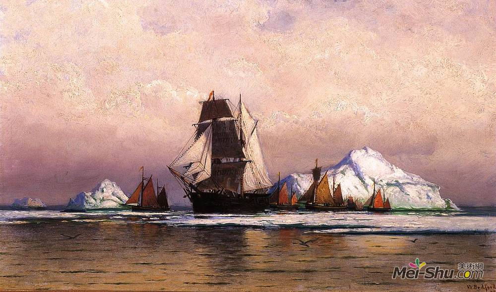 列夫拉格里奥(William Bradford)高清作品《拉布拉多捕鱼船队》