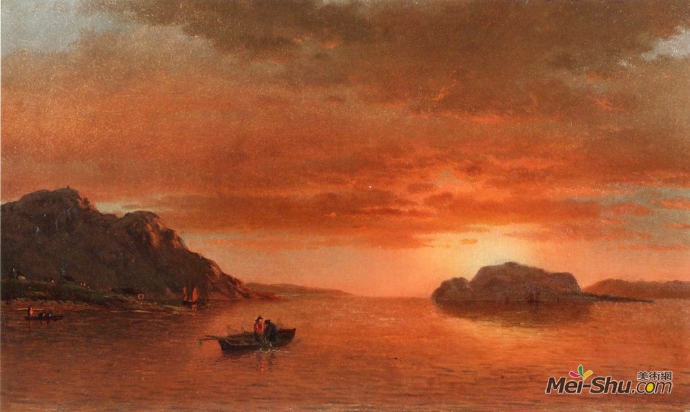 列夫拉格里奥(William Bradford)高清作品《钓鱼在小海湾的人，拉布拉多》