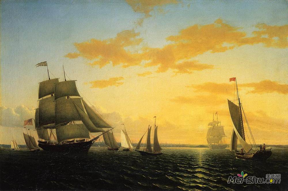 列夫拉格里奥(William Bradford)高清作品《森塞特新贝德福德港》