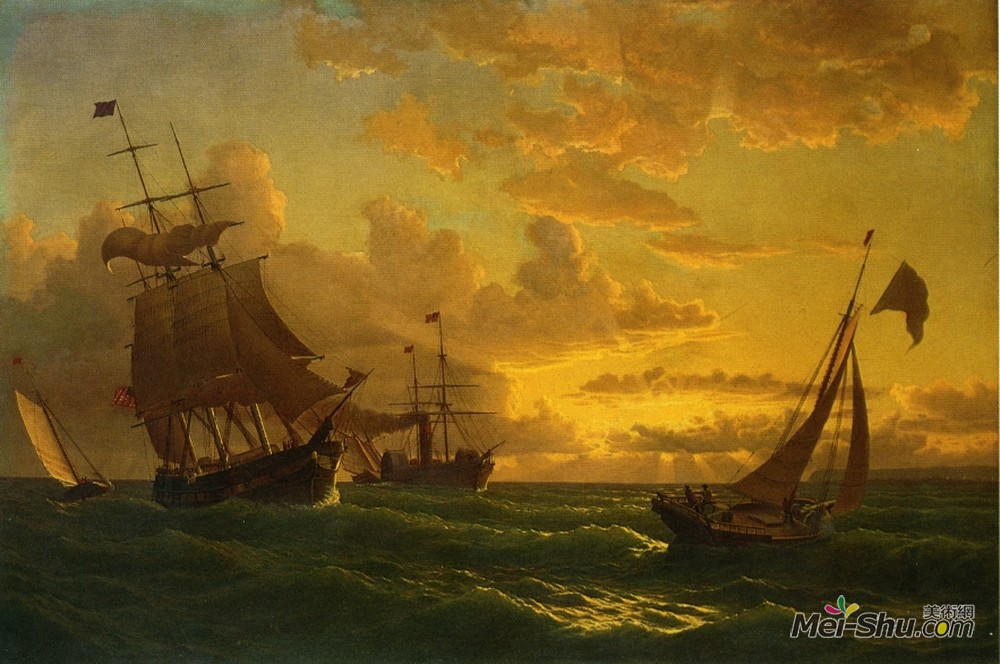 列夫拉格里奥(William Bradford)高清作品《汹涌水域的航运》