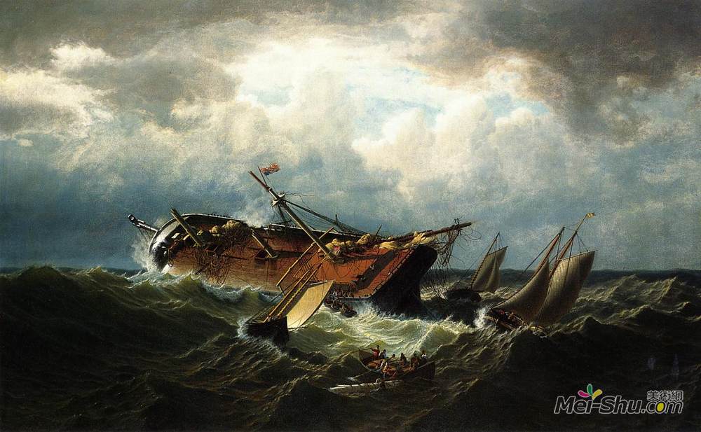 列夫拉格里奥(William Bradford)高清作品《楠塔基特的沉船（也称为楠塔基特的沉船）》