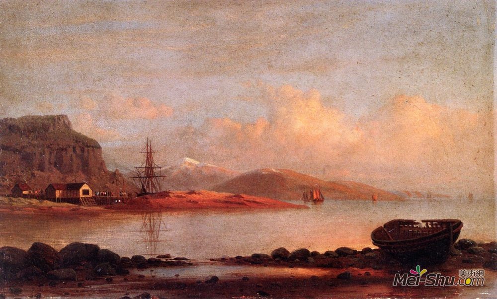 列夫拉格里奥(William Bradford)高清作品《拉布拉多海岸的落日》