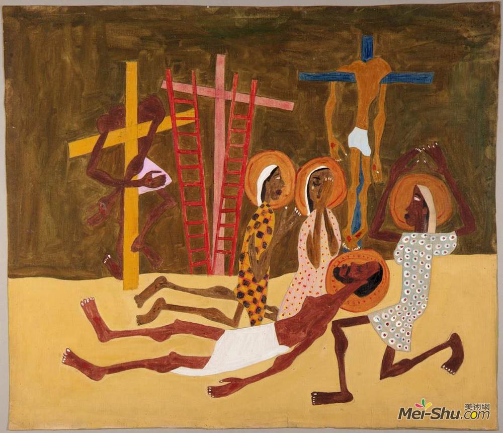 威廉·H·约翰逊(William H. Johnson)高清作品《哀悼》