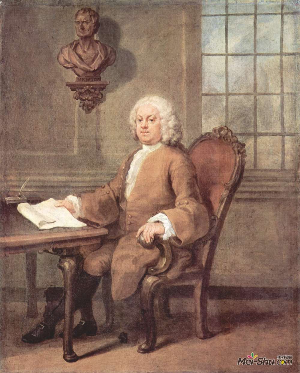 威廉·荷加斯(William Hogarth)高清作品《Portrait of Dr. Benjamin Hoadly》