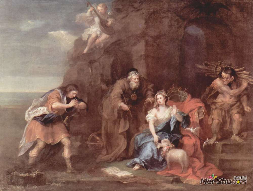 威廉·荷加斯(William Hogarth)高清作品《Prospero and Miranda from "The Tempest" of》