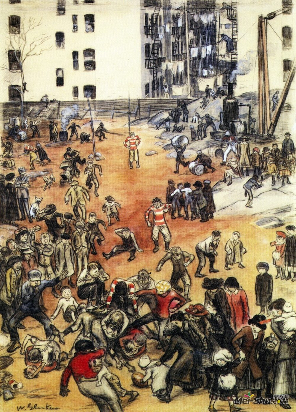 威廉·詹姆斯·格莱肯斯(William James Glackens)高清作品《1911为后场联赛冠军》