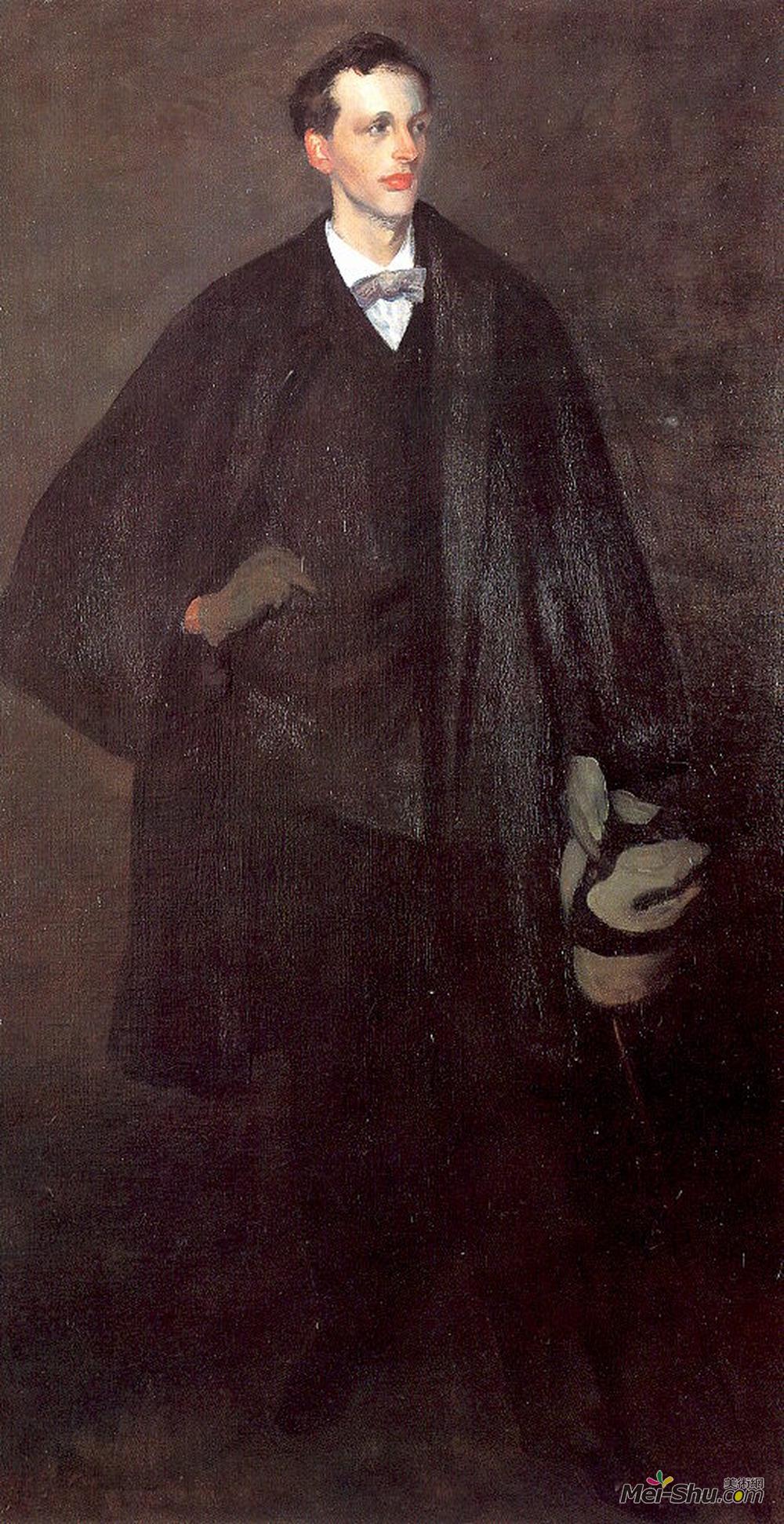 威廉·詹姆斯·格莱肯斯(William James Glackens)高清作品《查尔斯菲茨杰拉德的肖像》