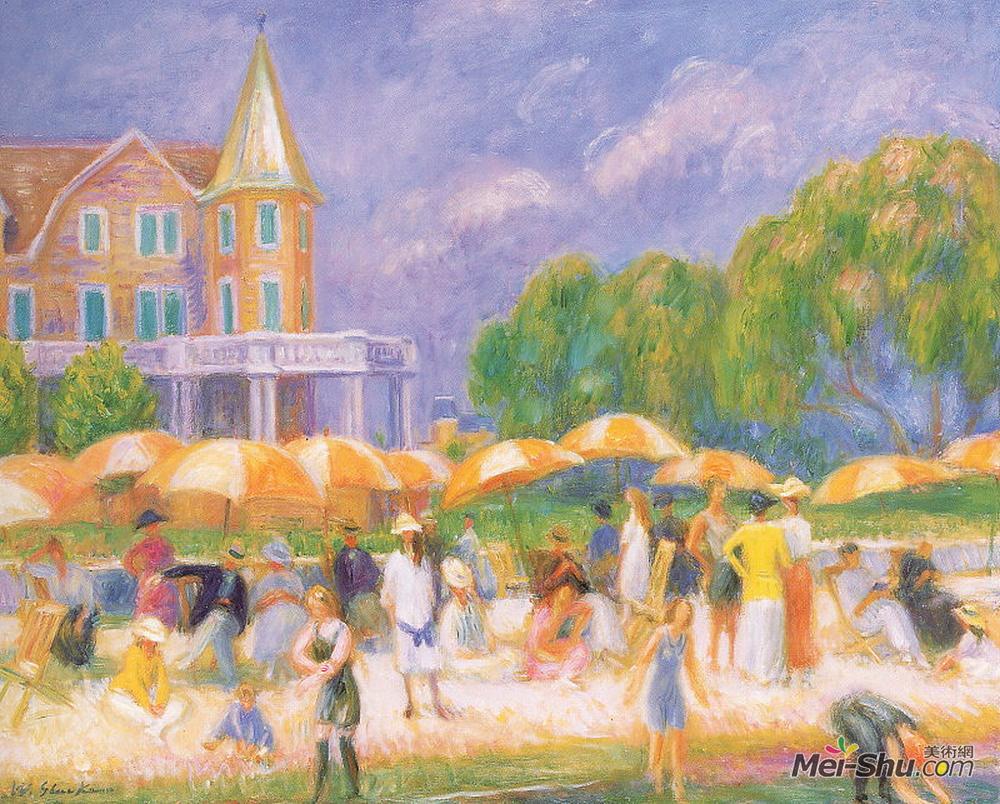 威廉·詹姆斯·格莱肯斯(William James Glackens)高清作品《雨伞》