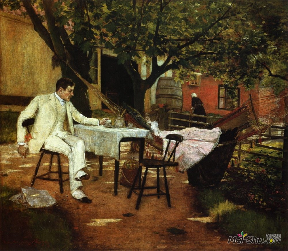 威廉·梅里特·切斯(William Merritt Chase)高清作品《荷兰的夏日午后（阳光与阴影）》