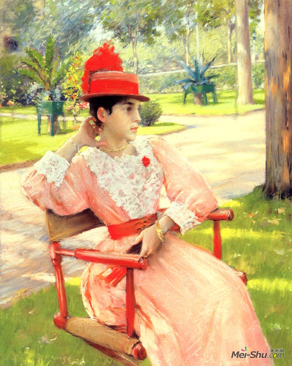 威廉·梅里特·切斯(William Merritt Chase)高清作品《下午公园》