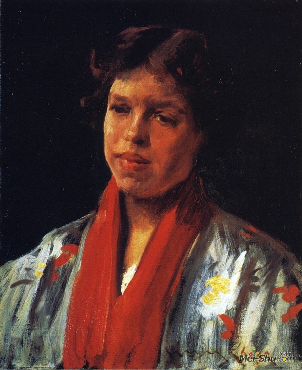 威廉·梅里特·切斯(William Merritt Chase)高清作品《亚述女孩》