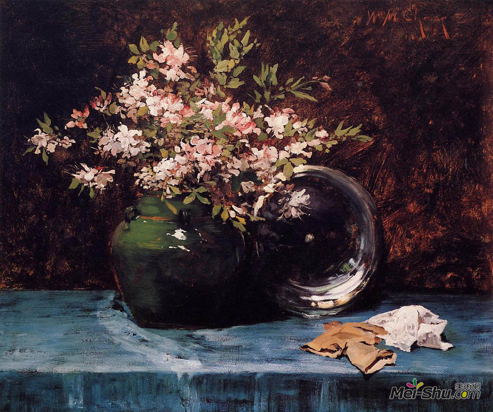 威廉·梅里特·切斯(William Merritt Chase)高清作品《杜鹃花》