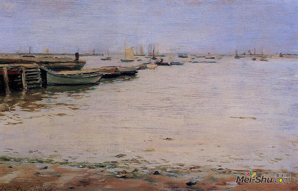 威廉·梅里特·切斯(William Merritt Chase)高清作品《高瓦努斯湾（又名雾天，高瓦努斯湾）》