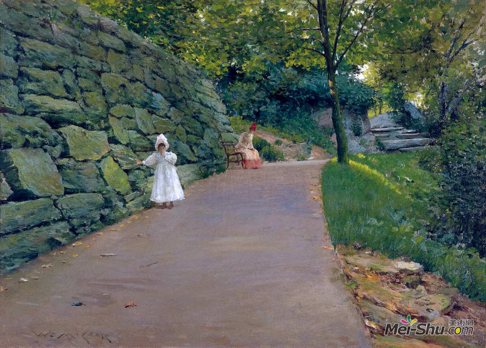 威廉·梅里特·切斯(William Merritt Chase)高清作品《在公园里》